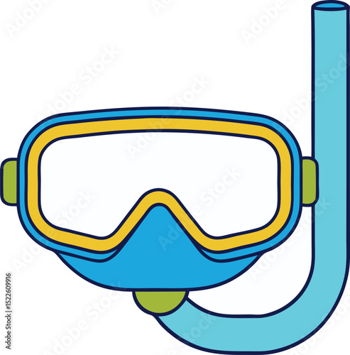 snorkel mask icon clipart vector on transparent background	

