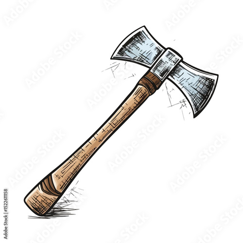 Professional Vector Illustration of Axe Construction Tool Scribble for Design Projects