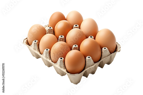Fresh brown eggs isolated on a transparent background