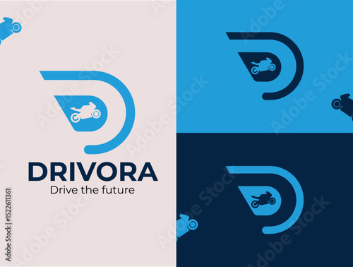 Drivora Logo – Minimal Bikes Company Branding Icon for Modern Mobility or Cycling Brands