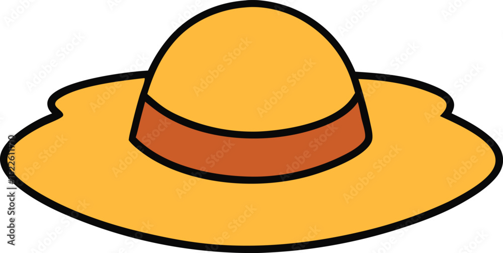 Fototapeta premium sun hat icon clipart vector on transparent background 