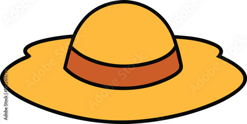 sun hat icon clipart vector on transparent background	
