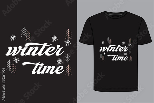 WINTER TIME vector t shirt design 