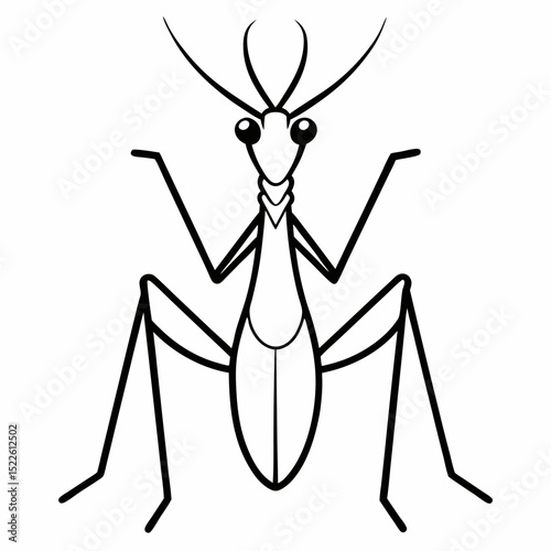 Praying Mantis outline icon on white background