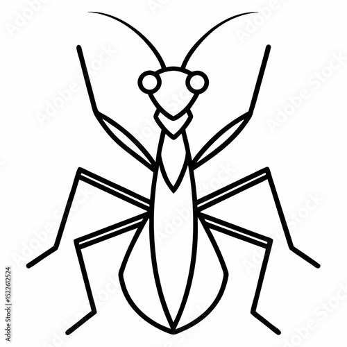 Praying Mantis outline icon on white background