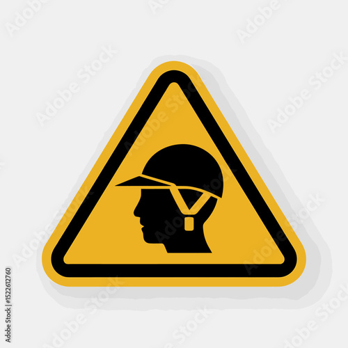 Safety First Wear a Hard Hat - Important Warning Sign Illustration