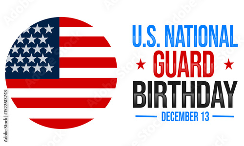 Celebrate us national guard birthday december with patriotic american flag