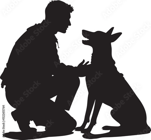 Military Dog Scene Icon Bundle



