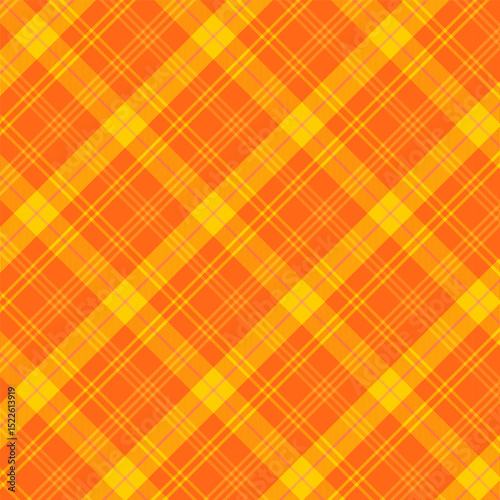 Colorful plaid repeat pattern.Checkered tartan seamless pattern in orange and yellow.Geometric graphic vector illustration background design for fabric and prints. 