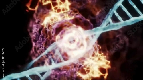 Abstract fractal fire flames with energetic light and smoke texture