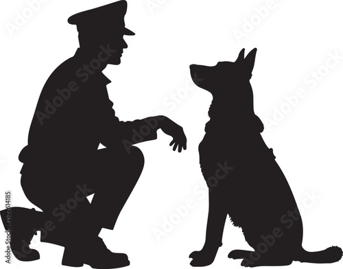 Soldier and Dog Silhouette Bundle

