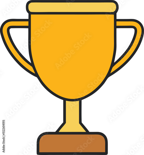 trophy icon clipart vector on transparent background	
