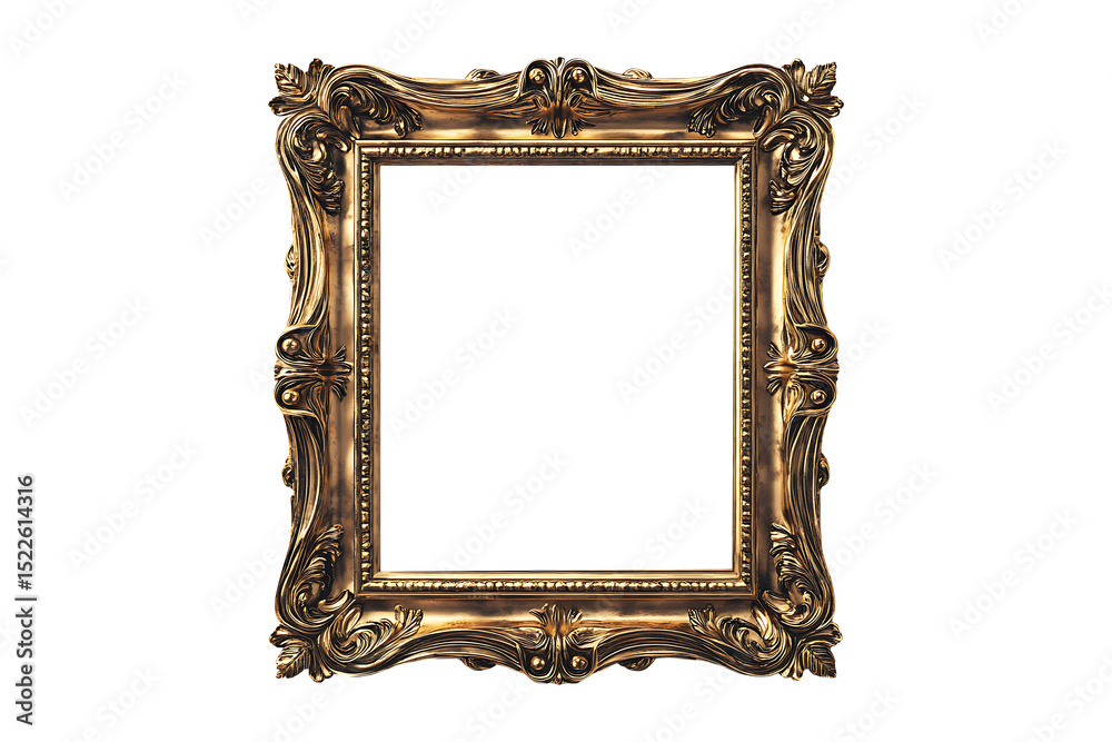 Empty picture frame on wall isolated on a transparent background Empty picture frame on wall isolated on a transparent background
