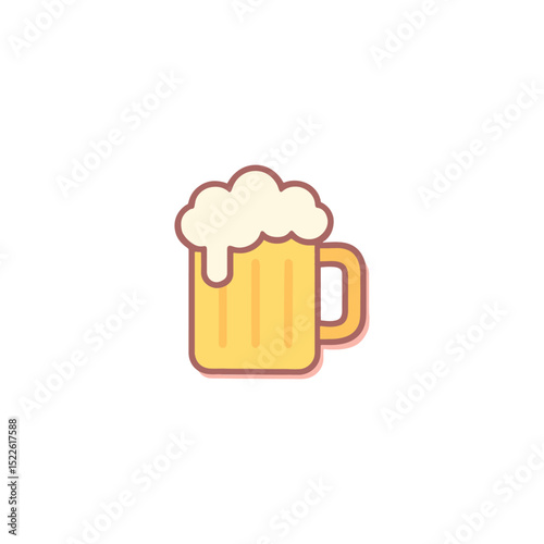 Beer Mug with Foam Icon Vector Illustration