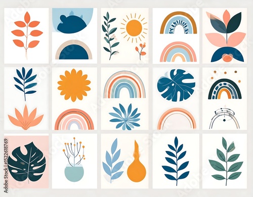Abstract botanical shapes