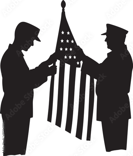 Soldier with Child & Dog Silhouettes | War Memorial Vectors

