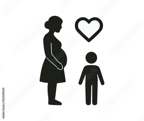 Family, relationship icon set. Vector glyph pictograms of couple, parent, child, elderly people, pregnancy, parenting, community, single mother, social care black silhouette illustration.