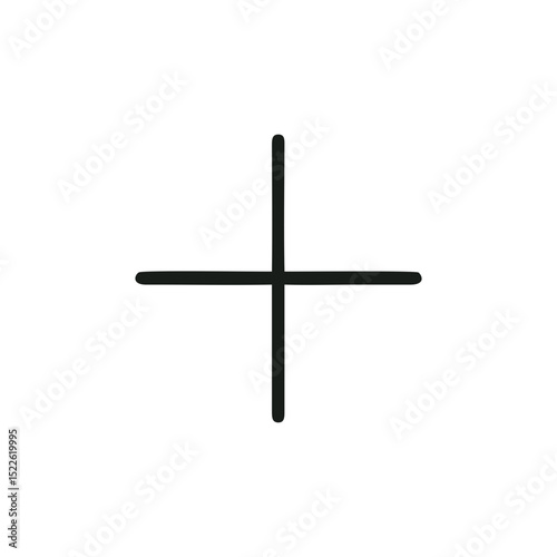 Add Plus Icon Vector in Flat-Outline Style for UI Buttons, Mobile Apps, Shopping Carts, and Web Forms with Clean Black Stroke on Transparent Background for Multi-Ethnic User Interfaces