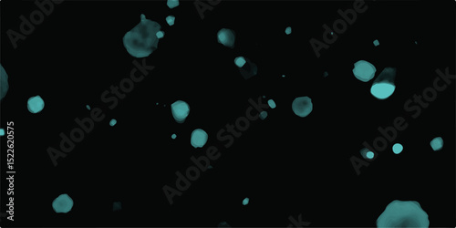 Abstract composition with colored flying spheres on a black background.Blue abstract blurred bokeh of christmas lights on black isolated background.