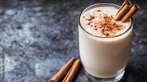 Glass of Creamy Horchata with Cinnamon