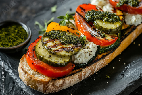 Grilled Vegetable Baguette Sandwich – A Rustic Plant-Based Delight