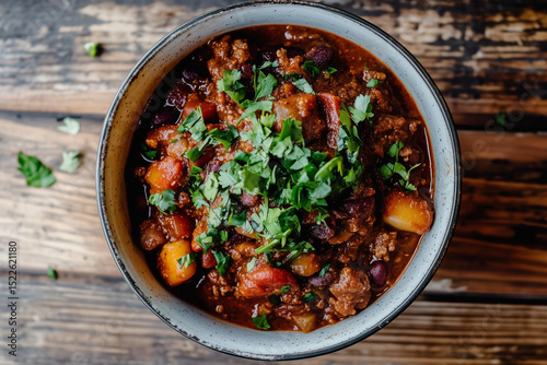 Bowl of Chili con Carne – Hearty Spicy Stew with Beef and Beans