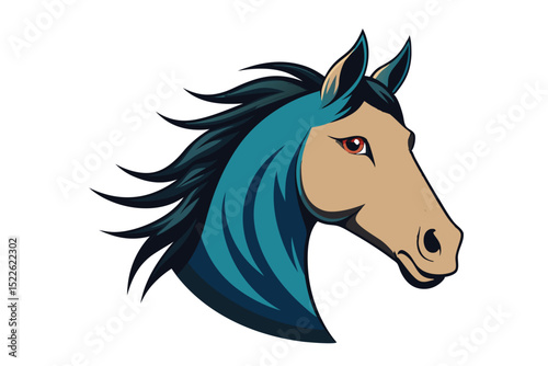Beautiful Black And White Horse Head Silhouette, horse head vector, isolated on white background, black and white, Basic simple Minimalist, Image for logo, design and tattoo.stallion horse, running