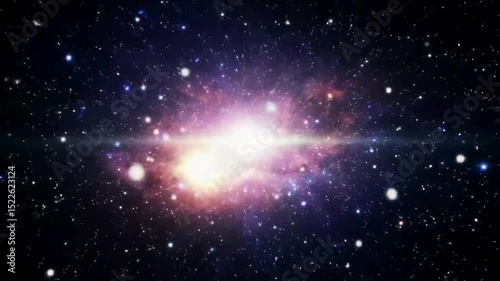 Abstract cosmic background with glowing stars, nebulae, and stardust in the dark blue universe