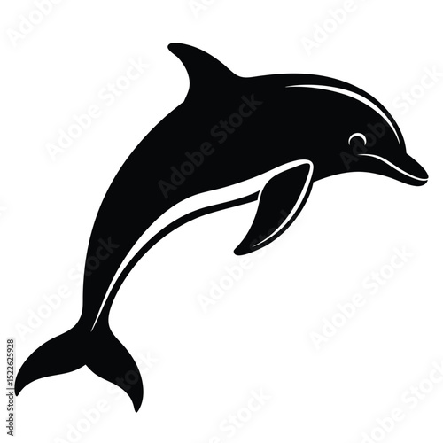 Dolphin silhouette vector illustration marine animal art