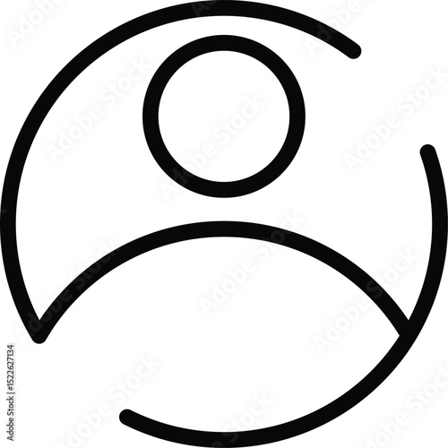 Vector icon of user profile designed for general usage in apps, websites, and interfaces.