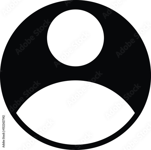 Vector icon of user profile designed for general usage in apps, websites, and interfaces.