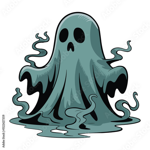 Ghost horror design vector, Childish spooky boo character for kids vector illustration.