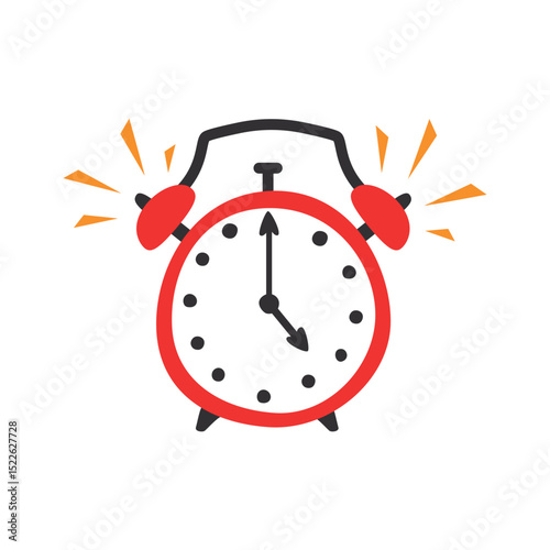 Rad Clip art Cartoon alarm clock icon isolated on white background.