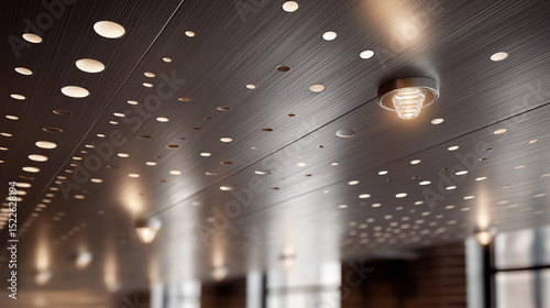 Brushed Steel Surface with Precision Drilled Holes and Soft Lighting