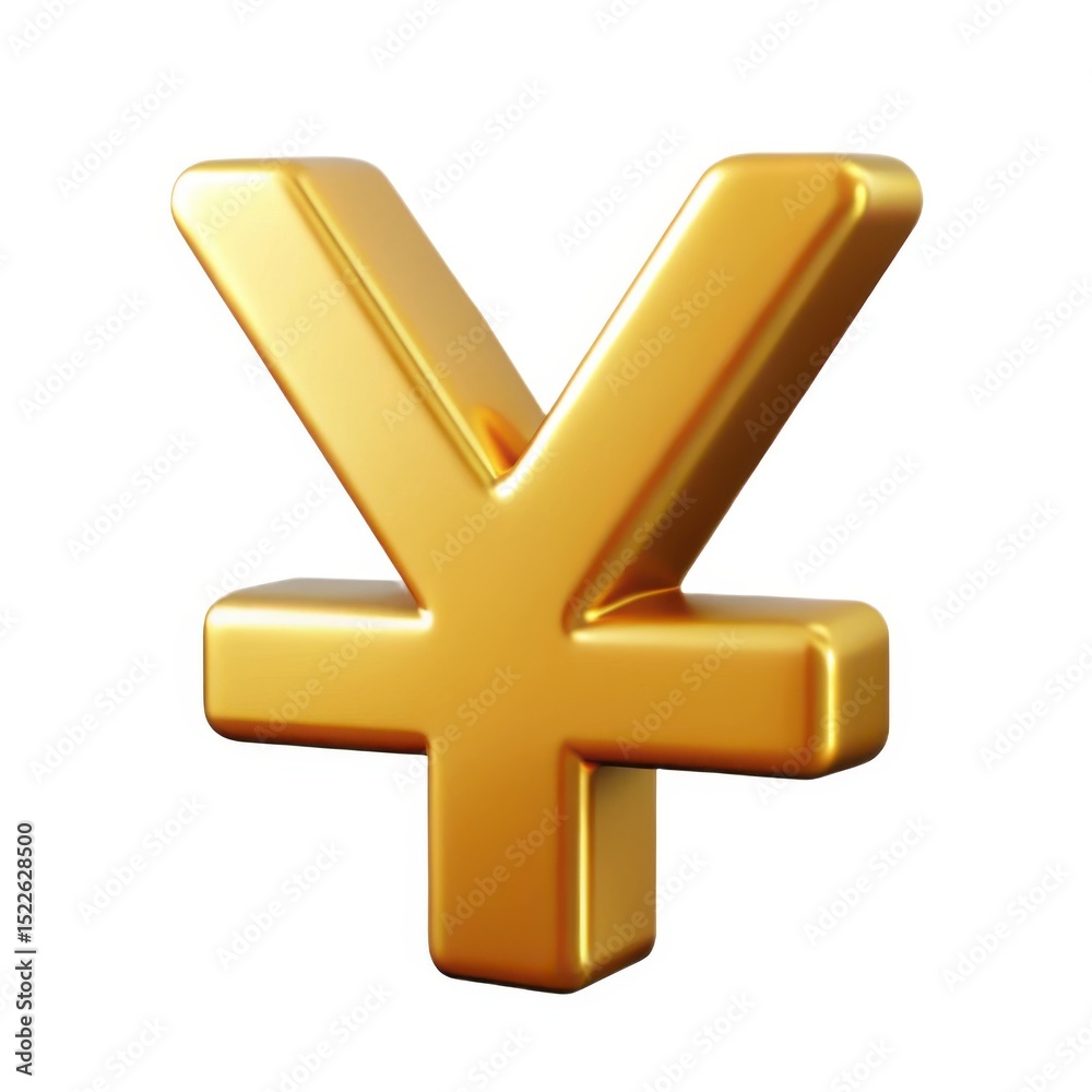 Fototapeta premium 3d render of gold yuan currency symbol