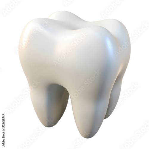 Single healthy human tooth 3d render isolated white background