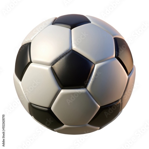 Classic black and white soccer ball isolated on white