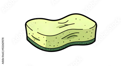 Wrinkled cleaning sponge cartoon sponge cleaning illustration vector graphic kitchen sponge dishwashing sponge for cleaning dirty dishes on a transparent background