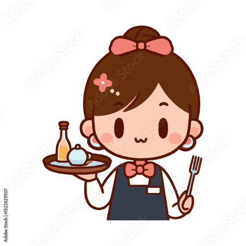 restaurant waiter illustration design