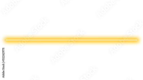 Orange neon light line with glow effect
