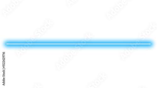 Blue neon light line with glow effect