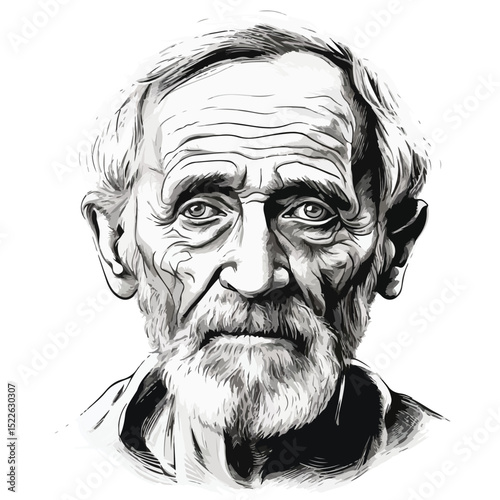 Wallpaper Mural Elderly Man Vector Illustration for Professional Designs and Projects Torontodigital.ca