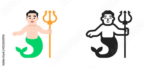 Merman Emoji – Medium-Light Skin Tone
