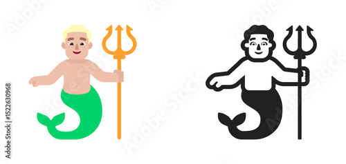 Merman Emoji – Light Skin Tone
