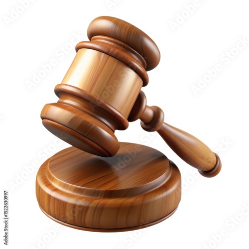 Wooden gavel on sound block justice law auction symbol