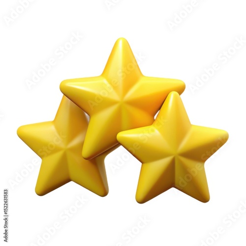 Three dimensional yellow stars rating review