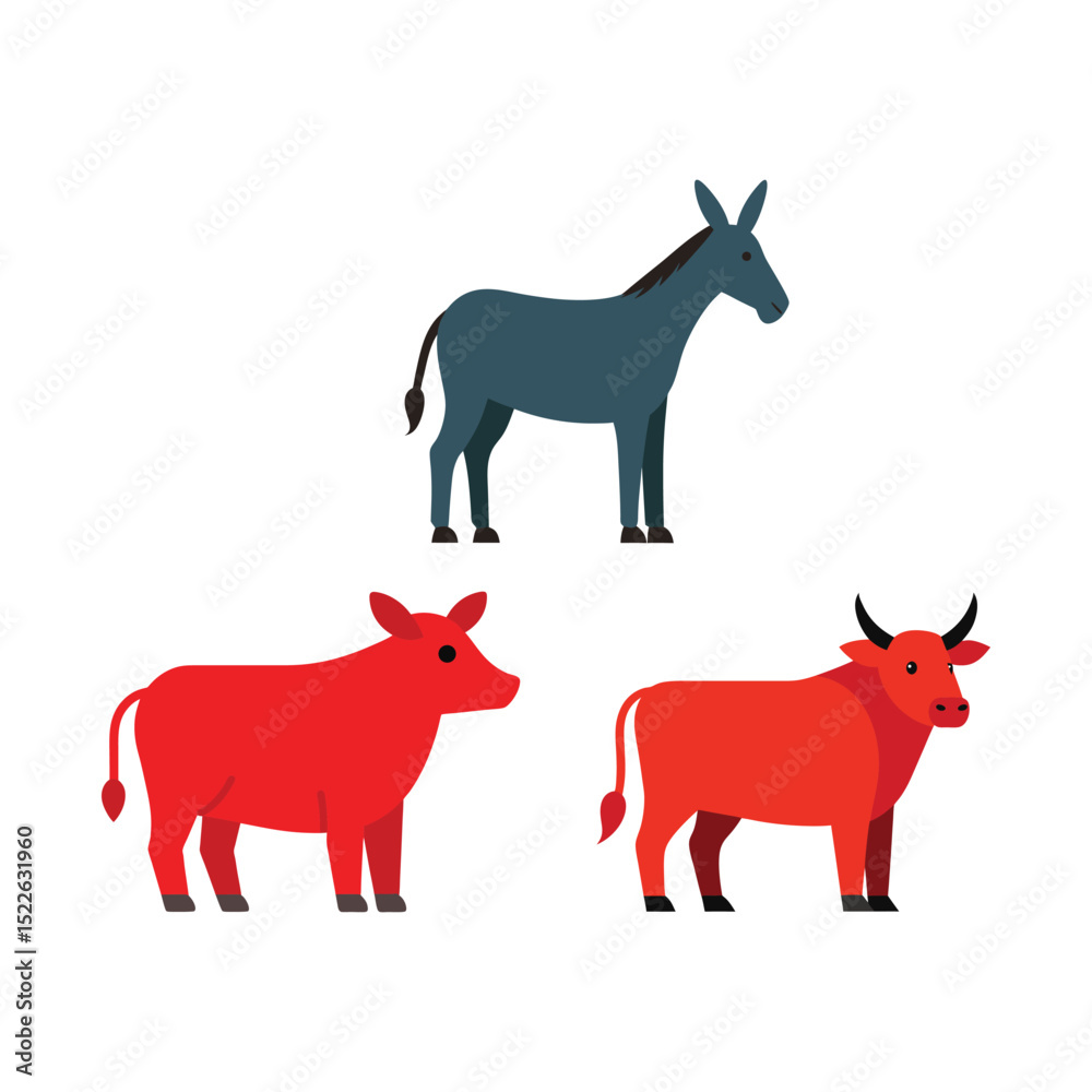 animal flat color bundle design animal flat color bundle design