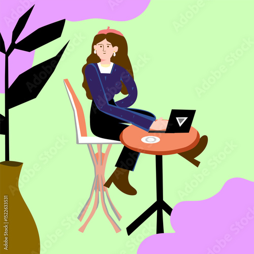 Biznesowa kobieta – ilustracja w stylu flat