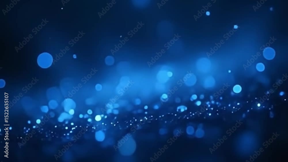 dark blue bokeh background, glowing particles loop, abstract bokeh video, seamless bokeh loop, floating light particles, dreamy blue atmosphere, soft blur light particles, 4K ultra HD background, 