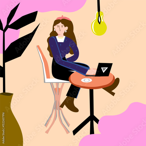 Biznesowa kobieta – ilustracja w stylu flat